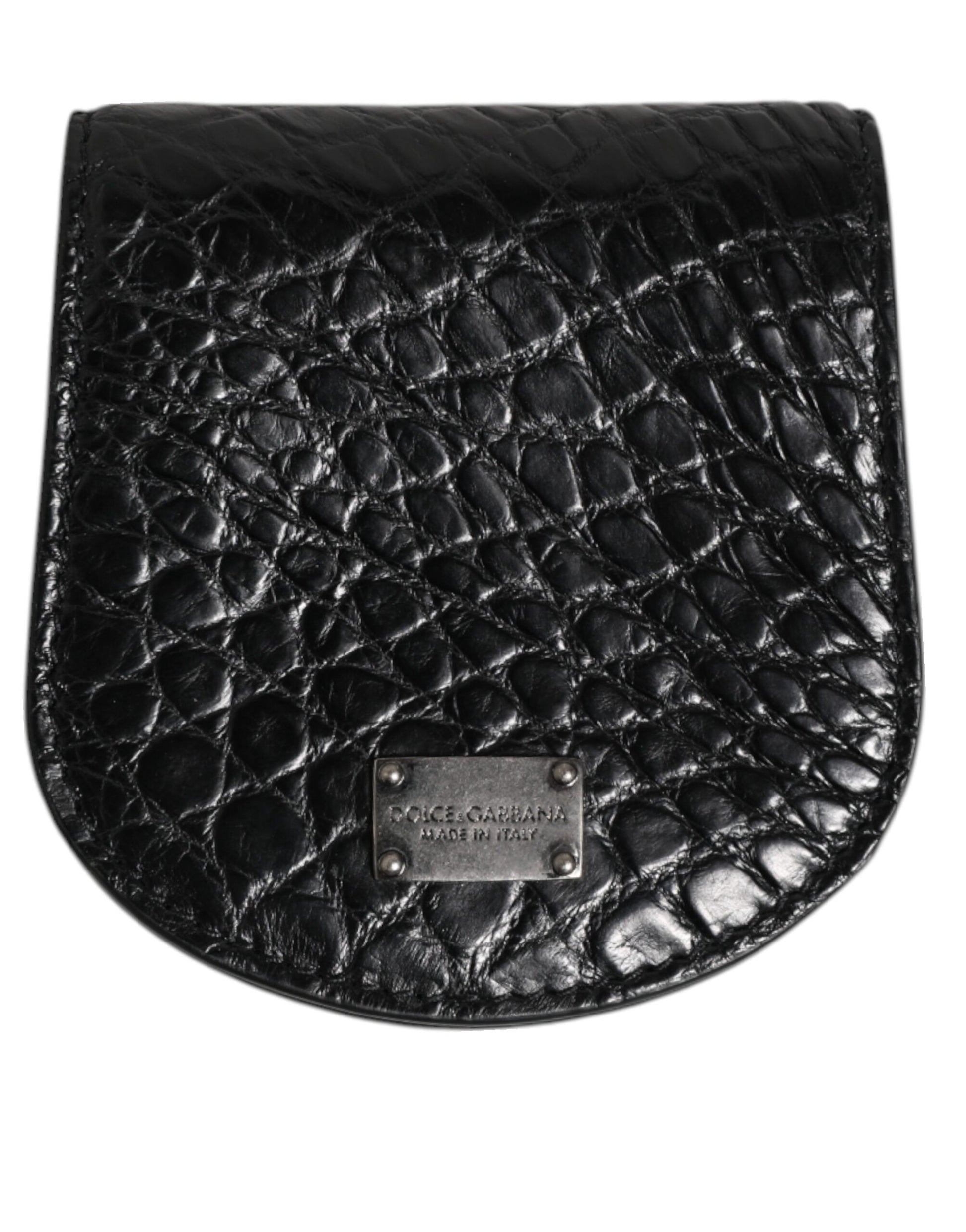 Dolce & Gabbana Black Exotic Skin Coin Condom Case Holder Pocket Wallet - ClickThatClicks 