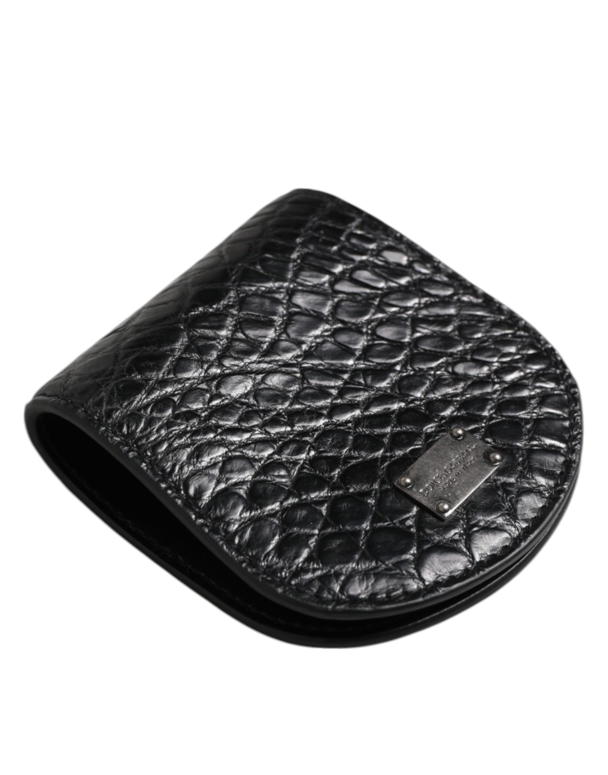 Dolce & Gabbana Black Exotic Skin Coin Condom Case Holder Pocket Wallet - ClickThatClicks 