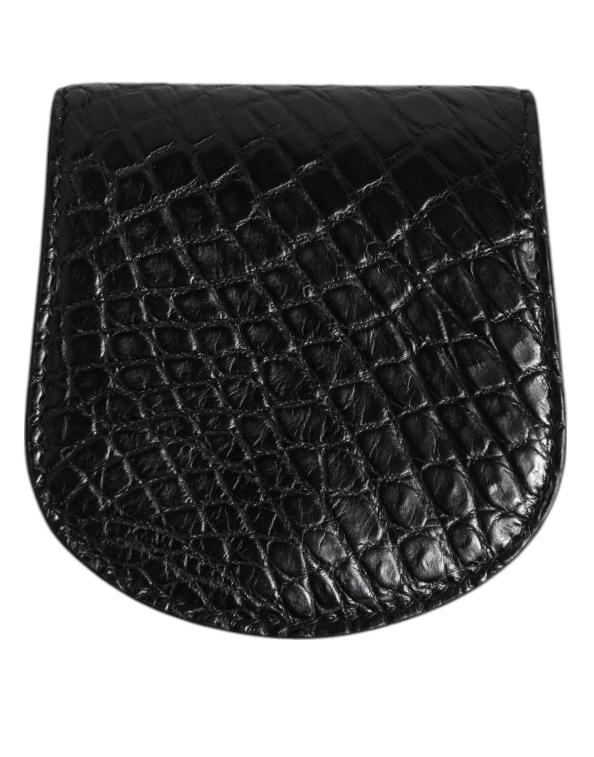 Dolce & Gabbana Black Exotic Skin Coin Condom Case Holder Pocket Wallet - ClickThatClicks 