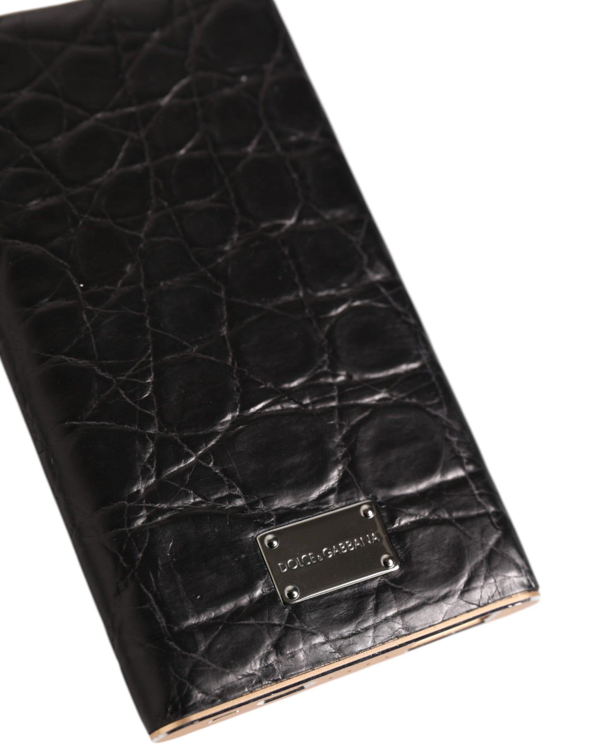 Dolce & Gabbana Black Leather Exotic Skin 3000mAh Power Bank Charger USB - ClickThatClicks 