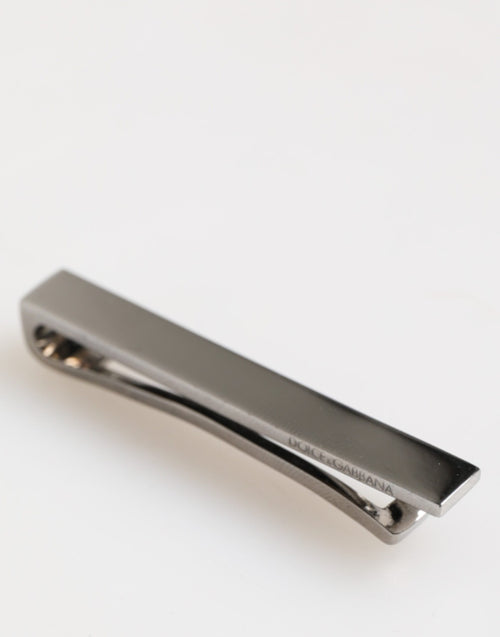 Dolce & Gabbana Silver Tone Brass Logo Branded Men Accessory Tie Clip Bar - ClickThatClicks 