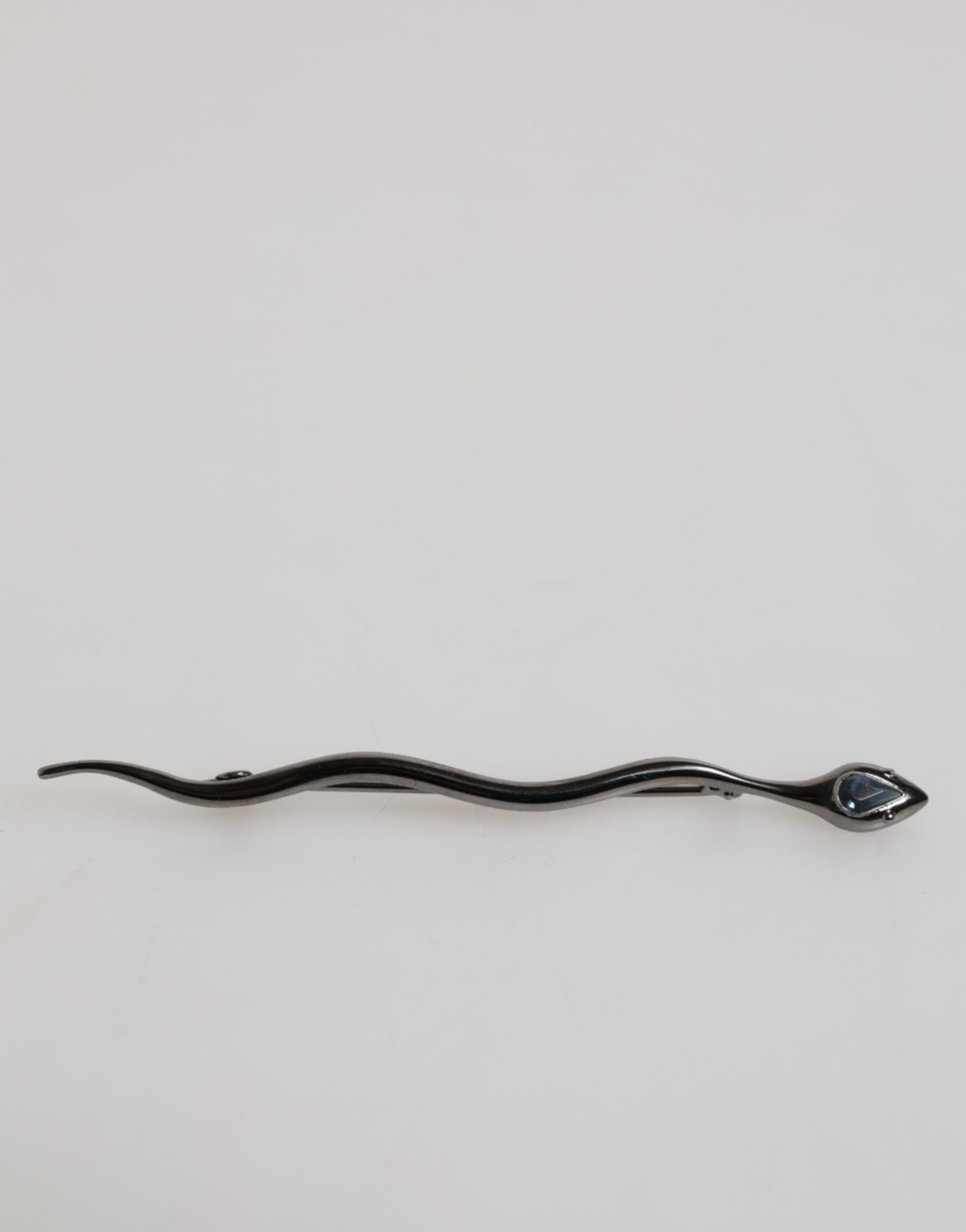 Dolce & Gabbana Black Brass Crystal Spilla Serpente Mens Brooch Pin - ClickThatClicks 