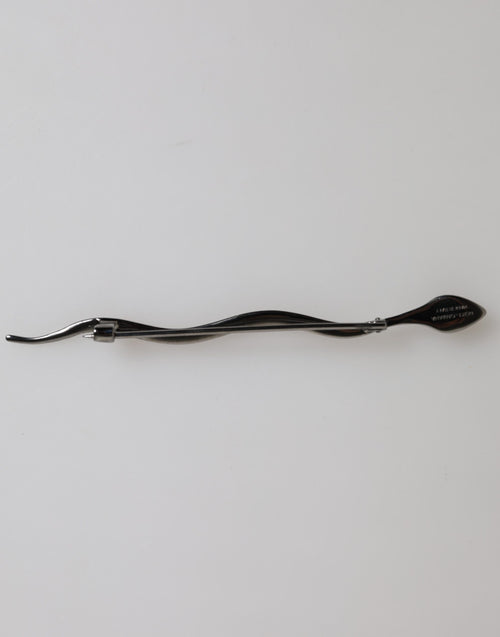 Dolce & Gabbana Black Brass Crystal Spilla Serpente Mens Brooch Pin - ClickThatClicks 