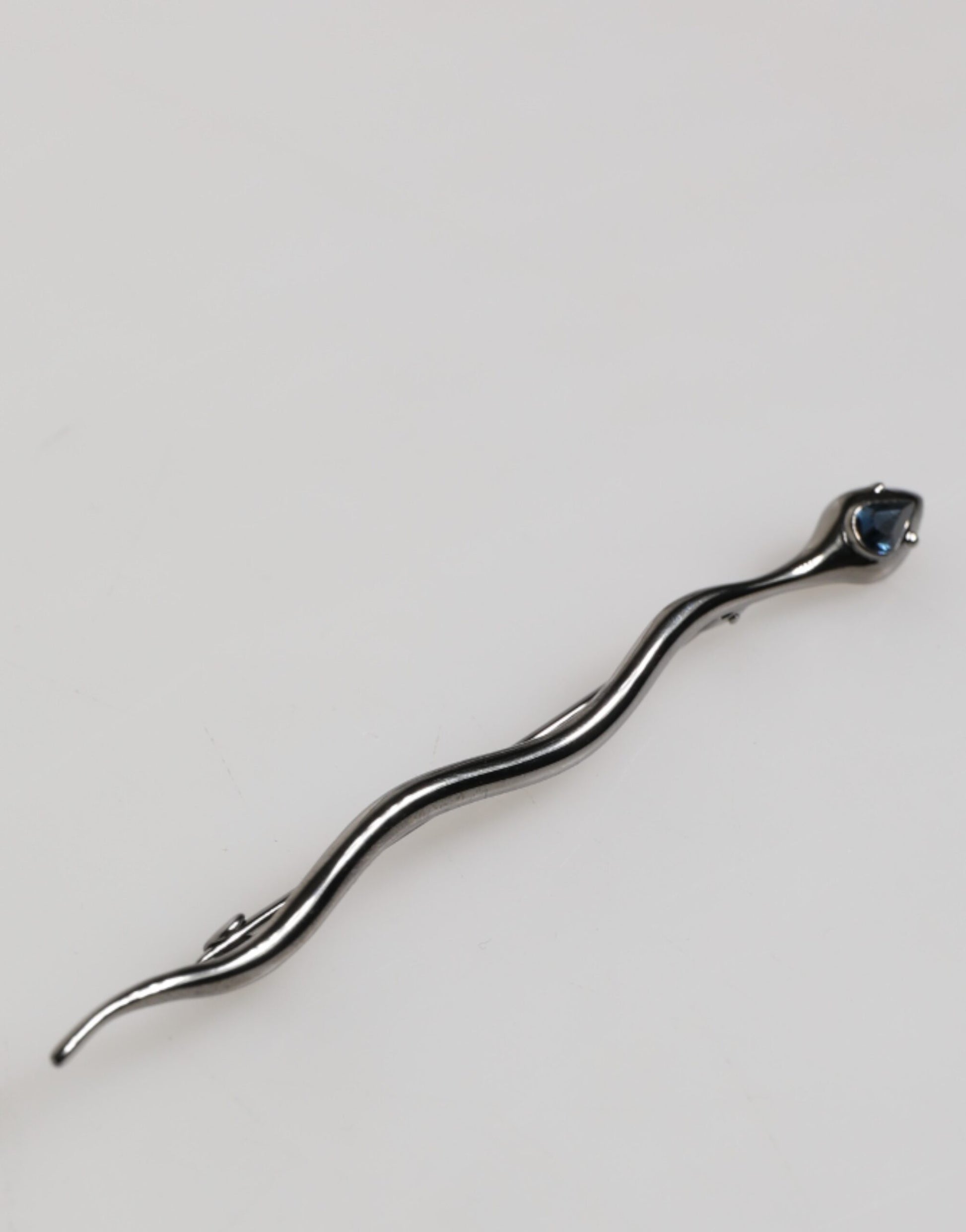Dolce & Gabbana Black Brass Crystal Spilla Serpente Mens Brooch Pin - ClickThatClicks 