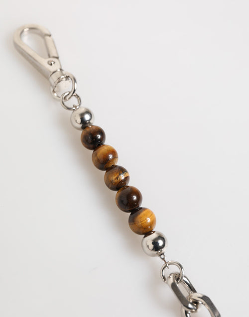 Dolce & Gabbana Silver Chain Brass Beaded Lobster Clasp Logo Men Bracelet - ClickThatClicks 
