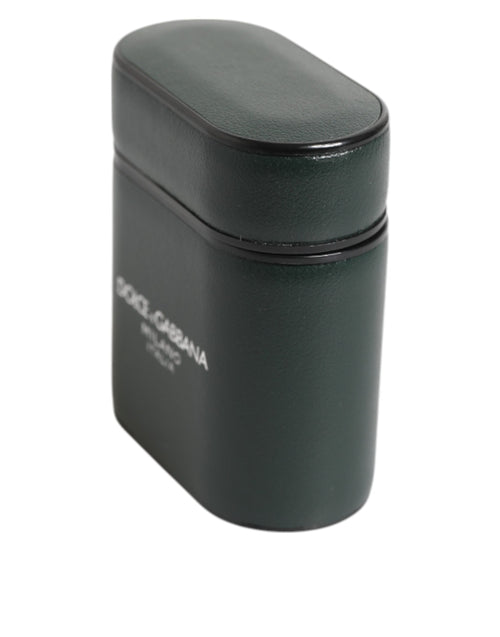 Dolce & Gabbana Black Leather Logo Print Flip Holder Men Airpods Case - ClickThatClicks 