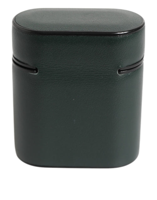 Dolce & Gabbana Black Leather Logo Print Flip Holder Men Airpods Case - ClickThatClicks 