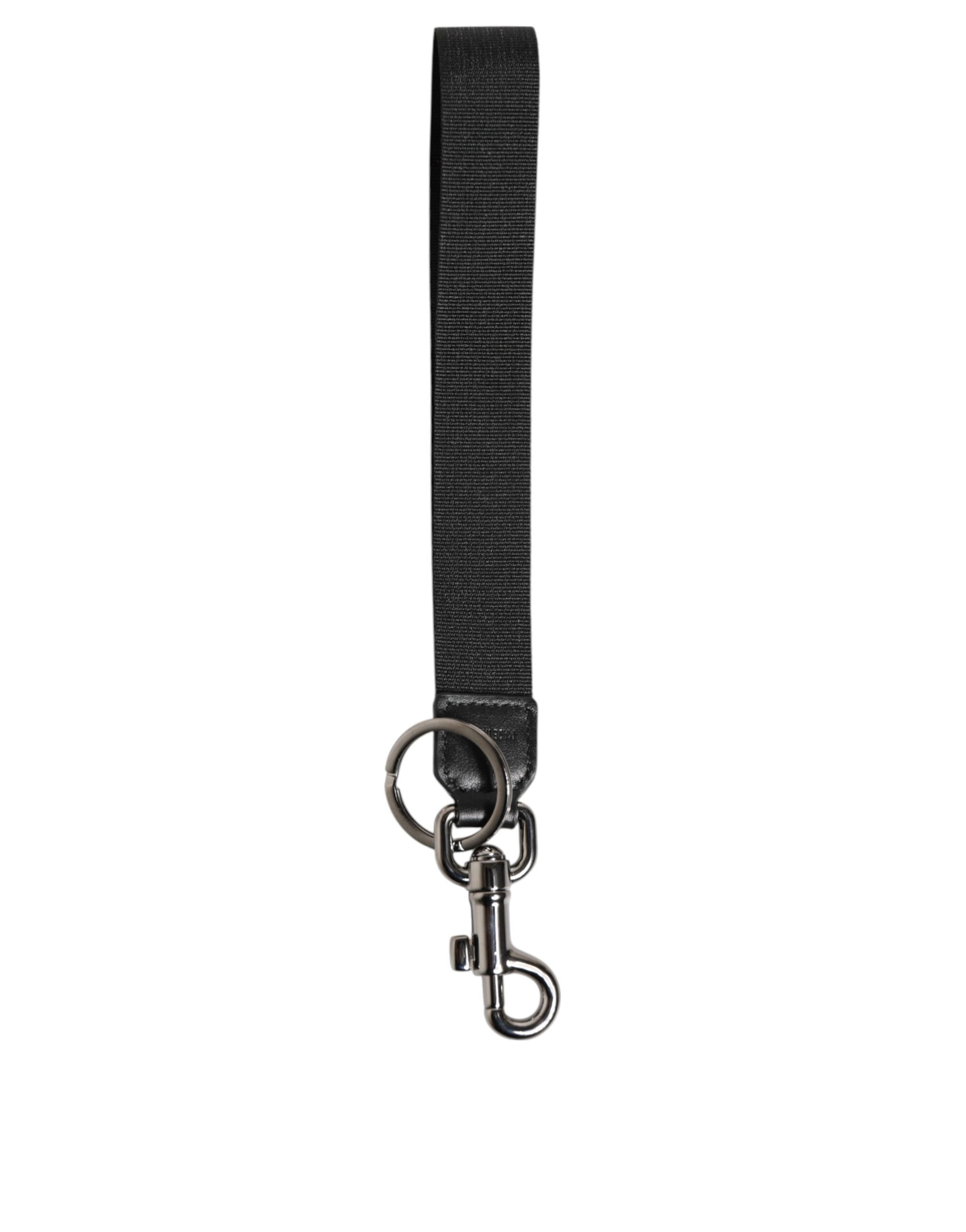 Dolce & Gabbana Black Red DG Logo Polyester Silver Men Keychain Keyring - ClickThatClicks 
