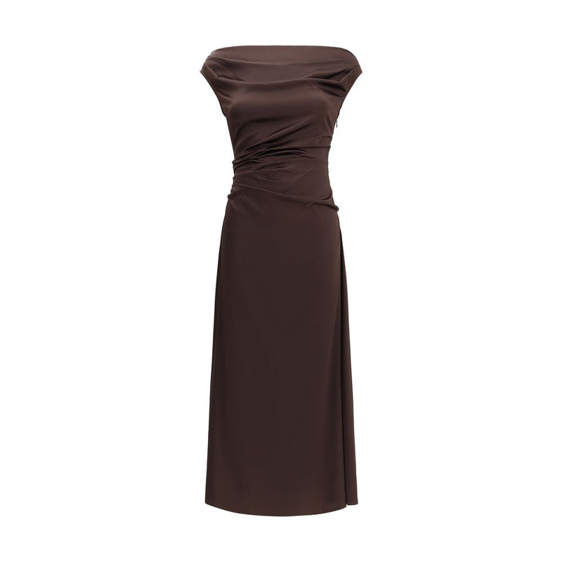 Staud Brown Silk Cocktail Dress