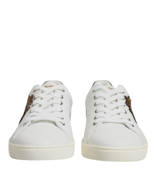 Dolce & Gabbana White Sacred Heart Men Low Top Sneakers Shoes - ClickThatClicks 