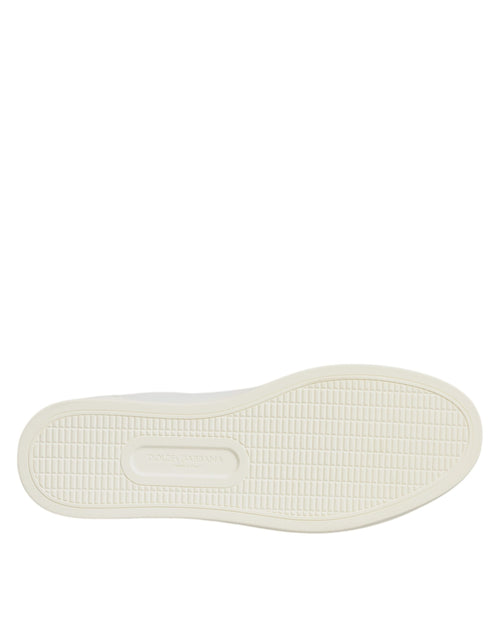 Dolce & Gabbana White Sacred Heart Men Low Top Sneakers Shoes - ClickThatClicks 