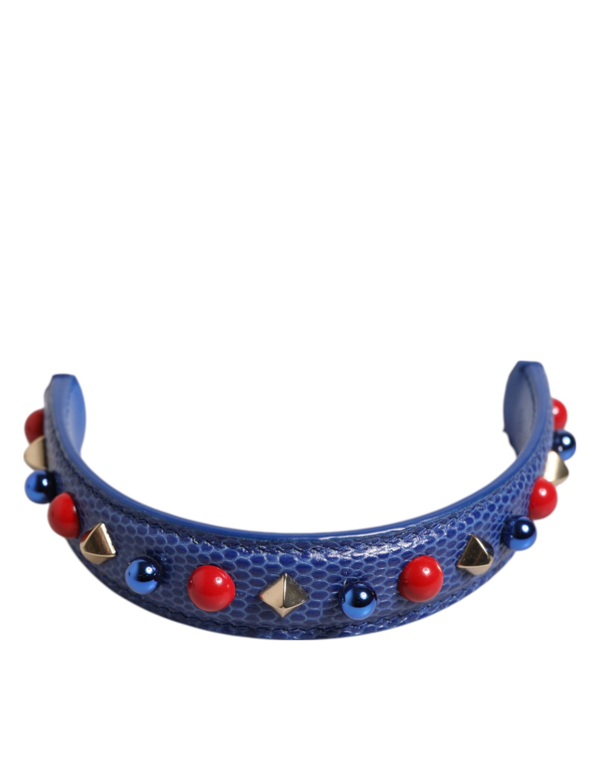 Dolce & Gabbana Blue Embellished Leather Bag Handle Women Shoulder Strap - ClickThatClicks 