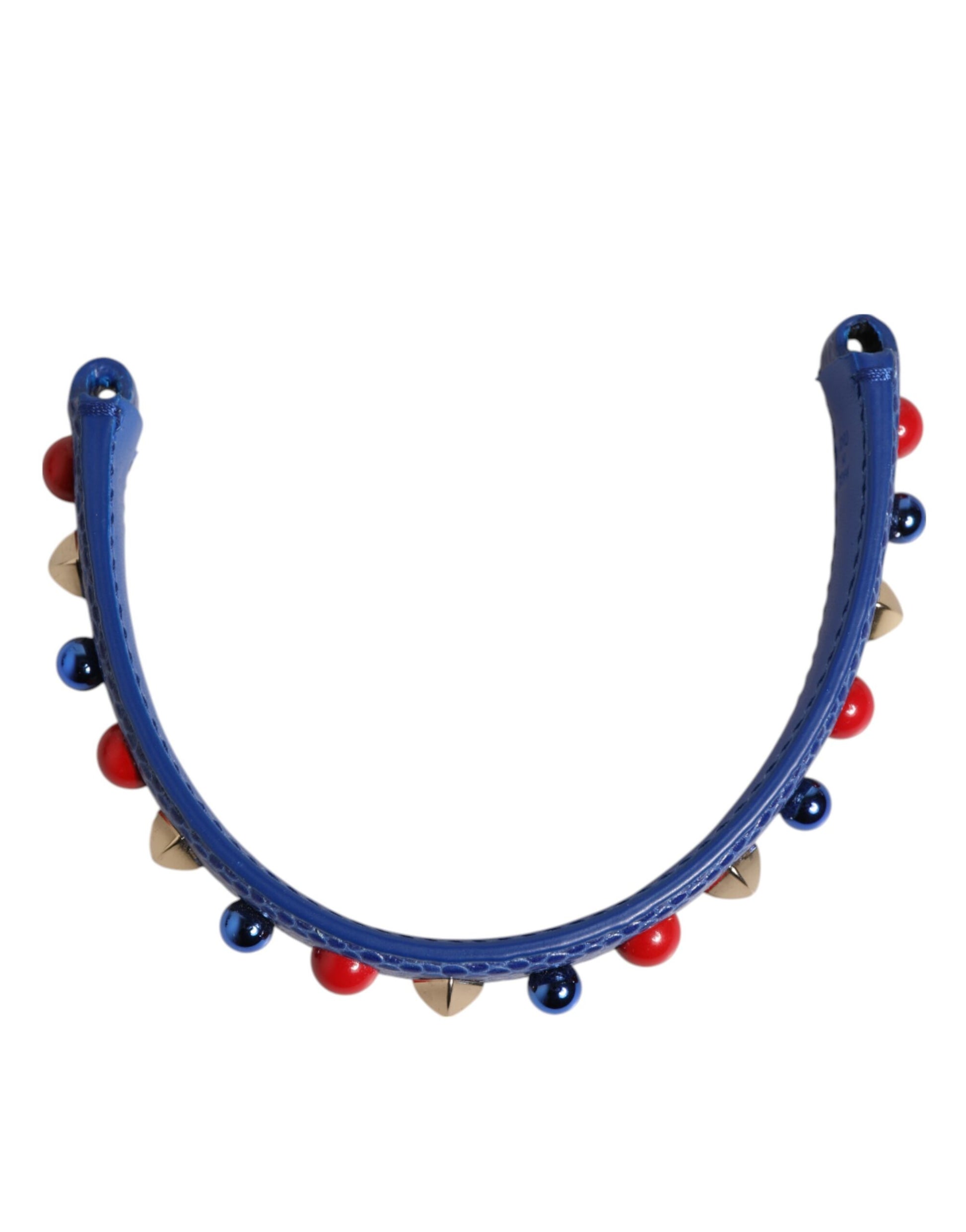 Dolce & Gabbana Blue Embellished Leather Bag Handle Women Shoulder Strap - ClickThatClicks 