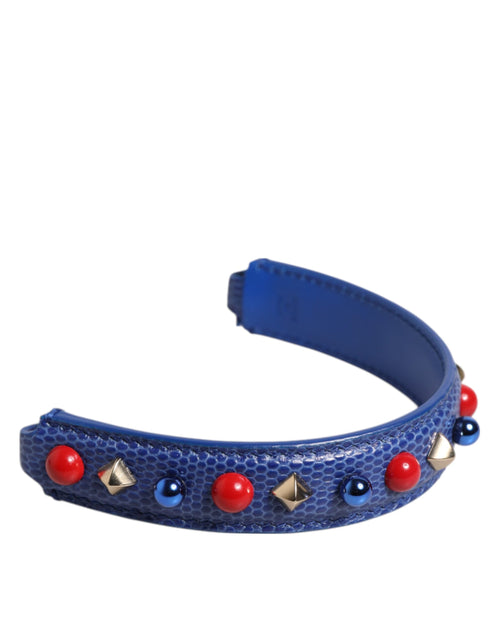 Dolce & Gabbana Blue Embellished Leather Bag Handle Women Shoulder Strap - ClickThatClicks 