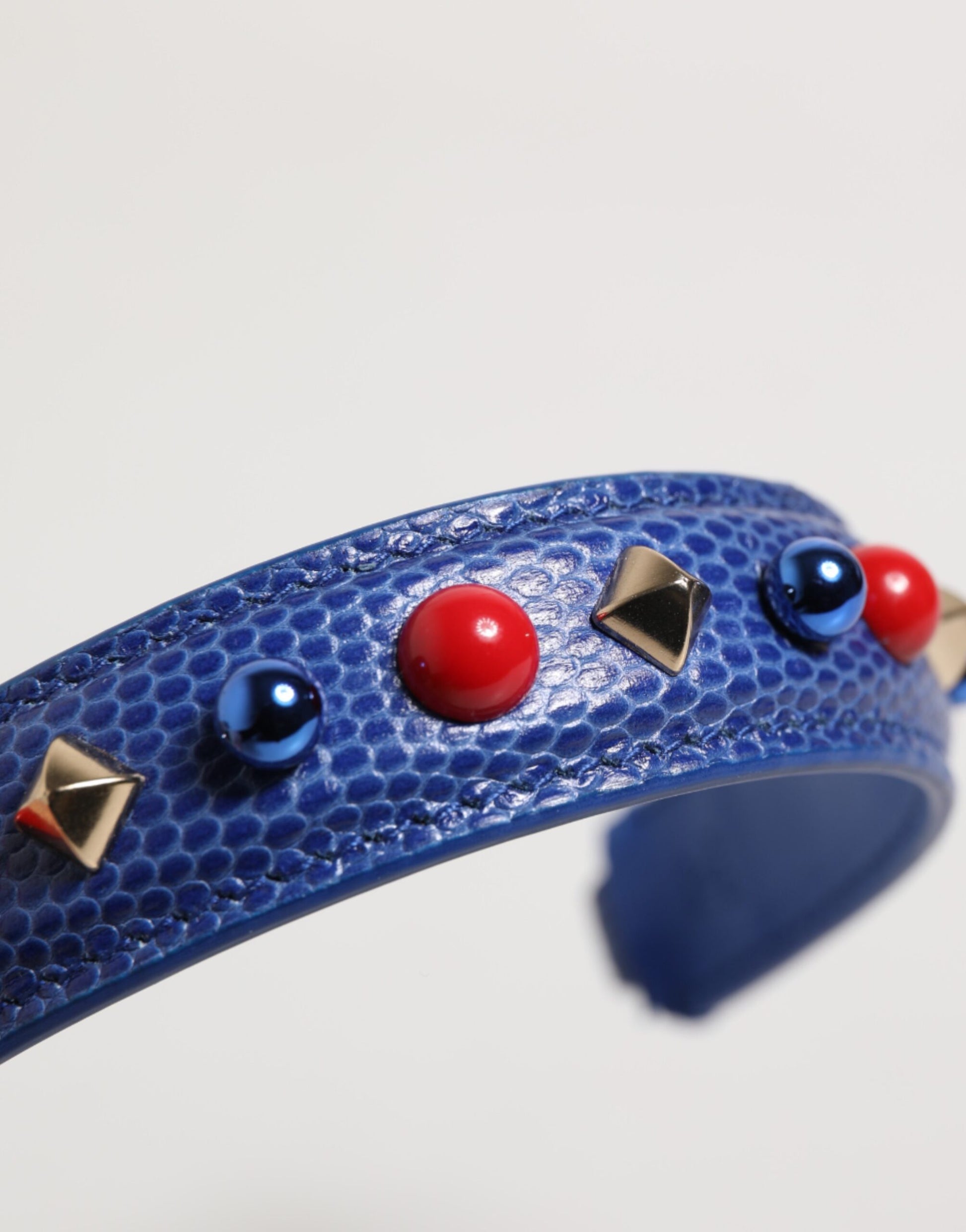Dolce & Gabbana Blue Embellished Leather Bag Handle Women Shoulder Strap - ClickThatClicks 