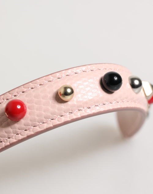 Dolce & Gabbana Light Pink Embellished Leather Bag Handle  Shoulder Strap - ClickThatClicks 