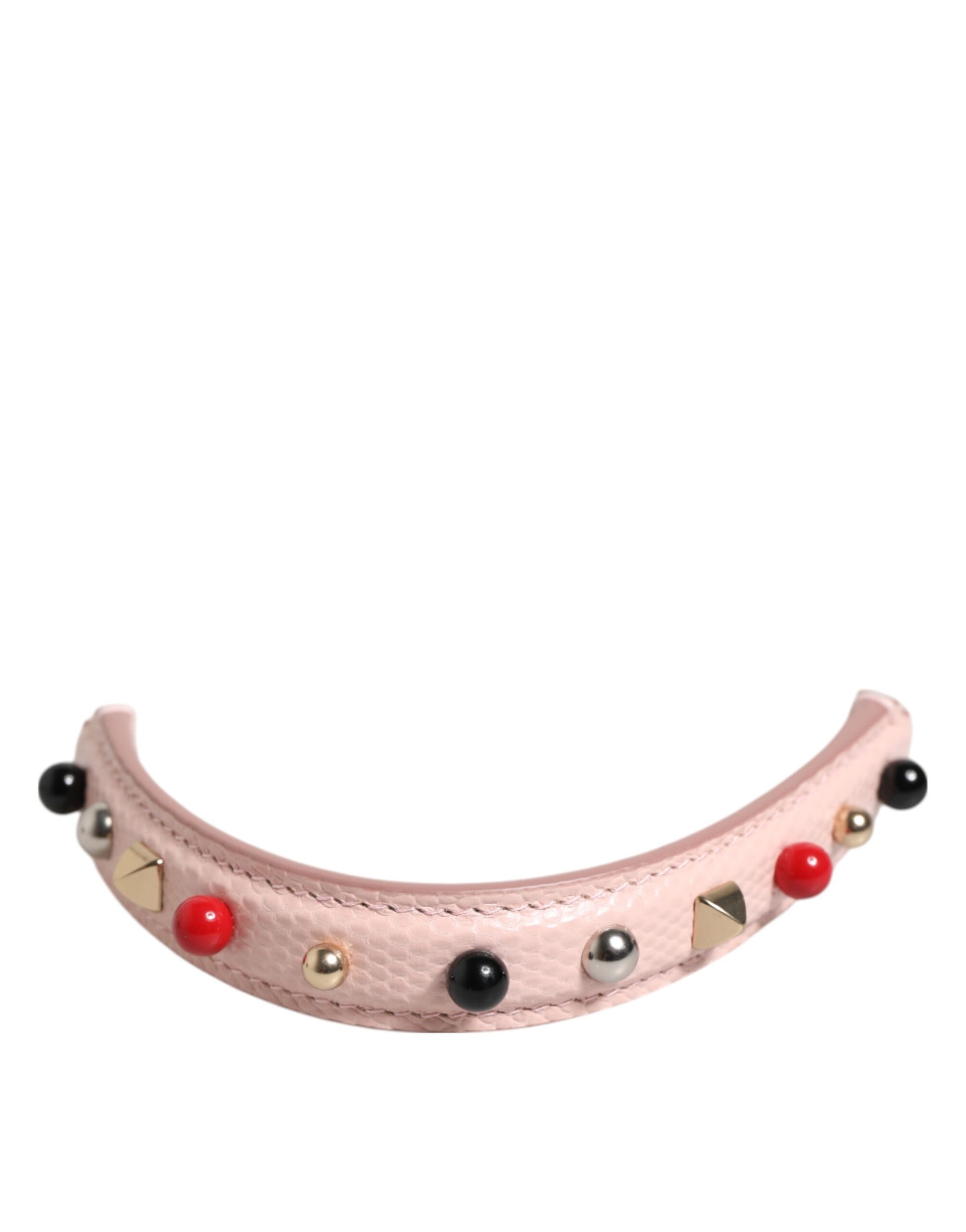Dolce & Gabbana Light Pink Embellished Leather Bag Handle  Shoulder Strap - ClickThatClicks 