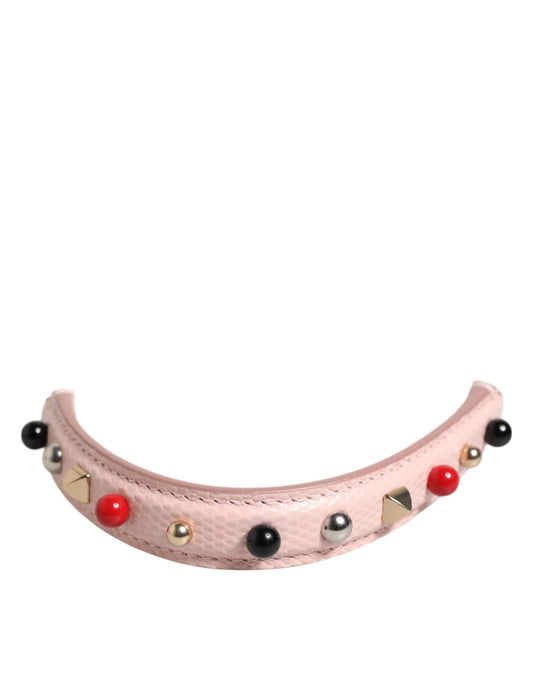 Dolce & Gabbana Light Pink Embellished Leather Bag Handle  Shoulder Strap - ClickThatClicks 