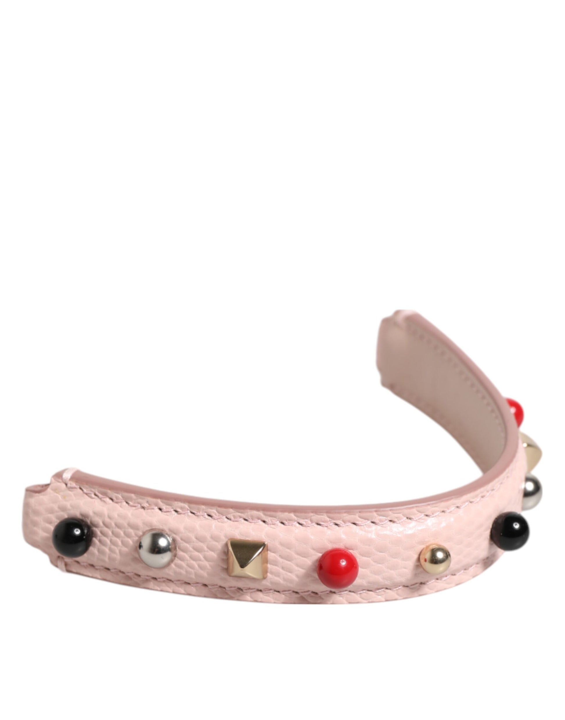 Dolce & Gabbana Light Pink Embellished Leather Bag Handle  Shoulder Strap - ClickThatClicks 