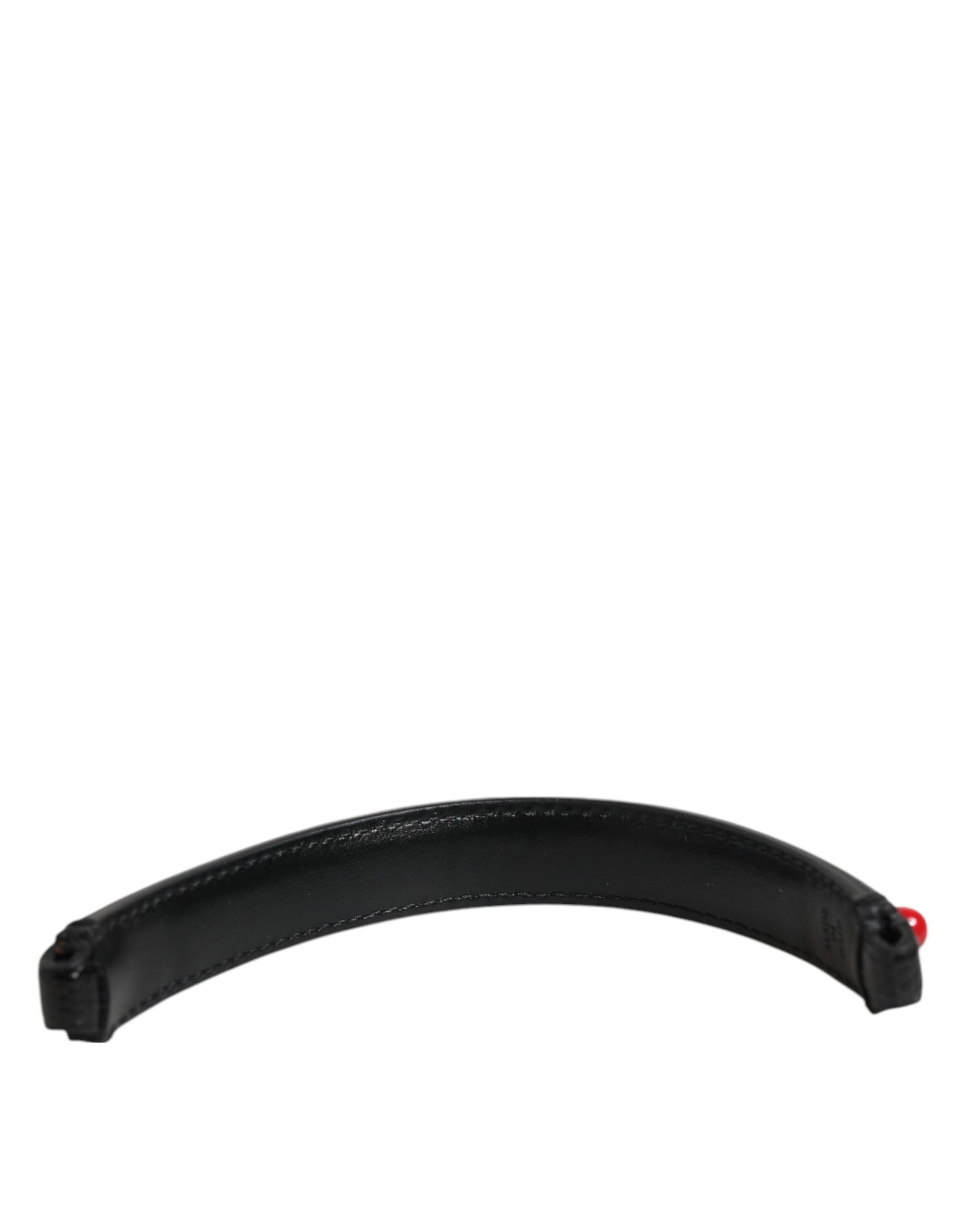 Dolce & Gabbana Black Embellished Leather Bag Handle Women Shoulder Strap - ClickThatClicks 