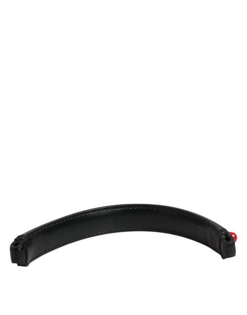 Dolce & Gabbana Black Embellished Leather Bag Handle Women Shoulder Strap - ClickThatClicks 