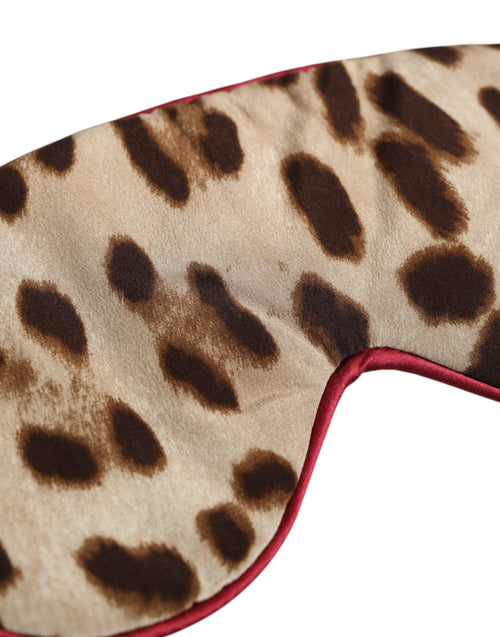 Dolce & Gabbana Brown Leopard Print Silk Women Accessory Sleep Eye Mask - ClickThatClicks 
