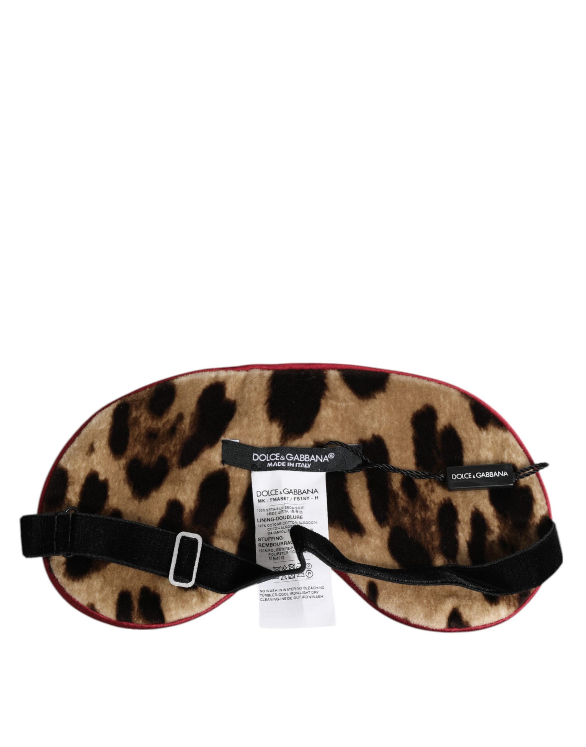 Dolce & Gabbana Brown Leopard Print Silk Women Accessory Sleep Eye Mask - ClickThatClicks 