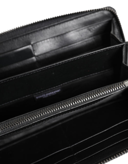 Dolce & Gabbana Black Blue Exotic Leather Men Continental Clutch Wallet - ClickThatClicks 