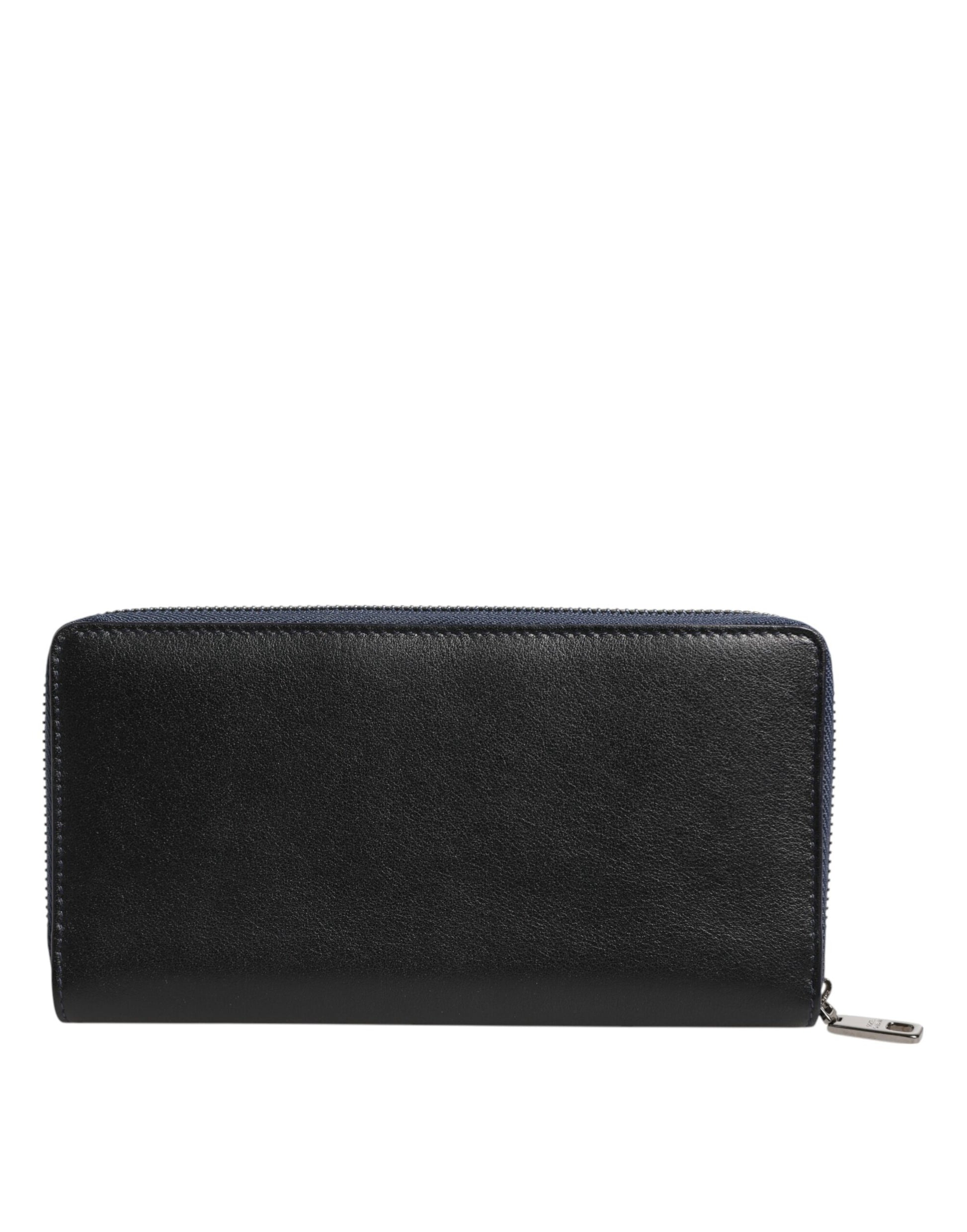 Dolce & Gabbana Black Blue Exotic Leather Men Continental Clutch Wallet - ClickThatClicks 
