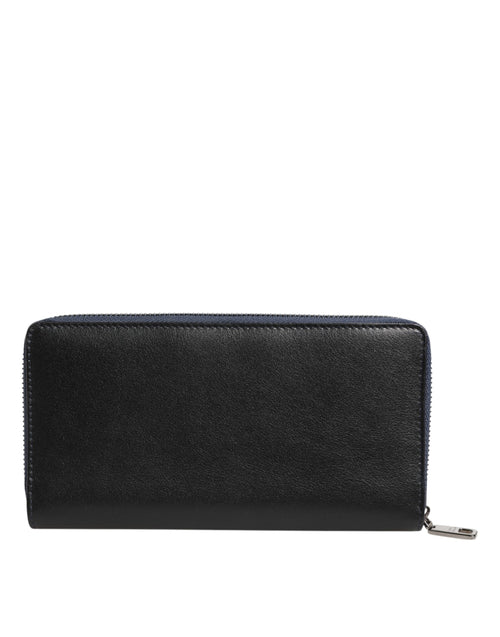 Dolce & Gabbana Black Blue Exotic Leather Men Continental Clutch Wallet - ClickThatClicks 