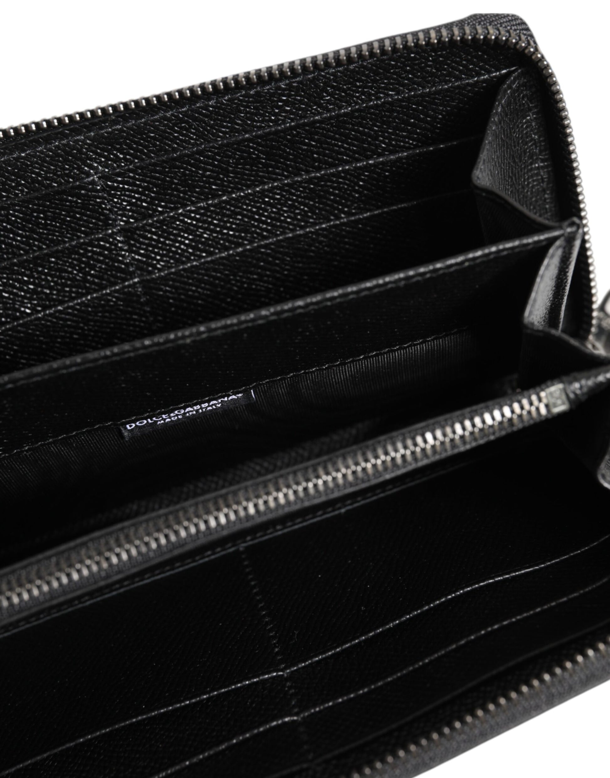 Dolce & Gabbana Black Leather #DGFAMILY Zipper Continental Mens Wallet - ClickThatClicks 