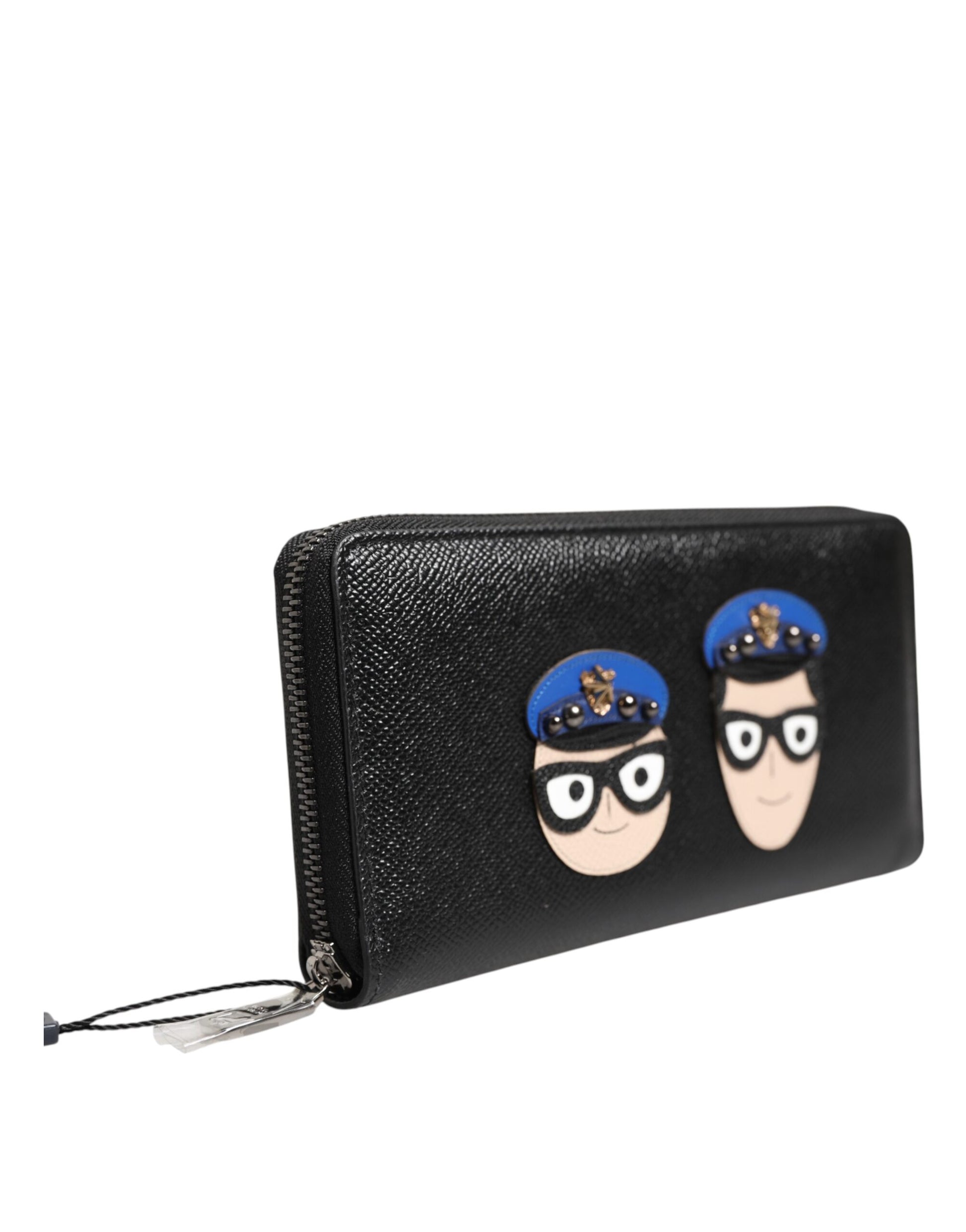 Dolce & Gabbana Black Leather #DGFAMILY Zipper Continental Mens Wallet - ClickThatClicks 