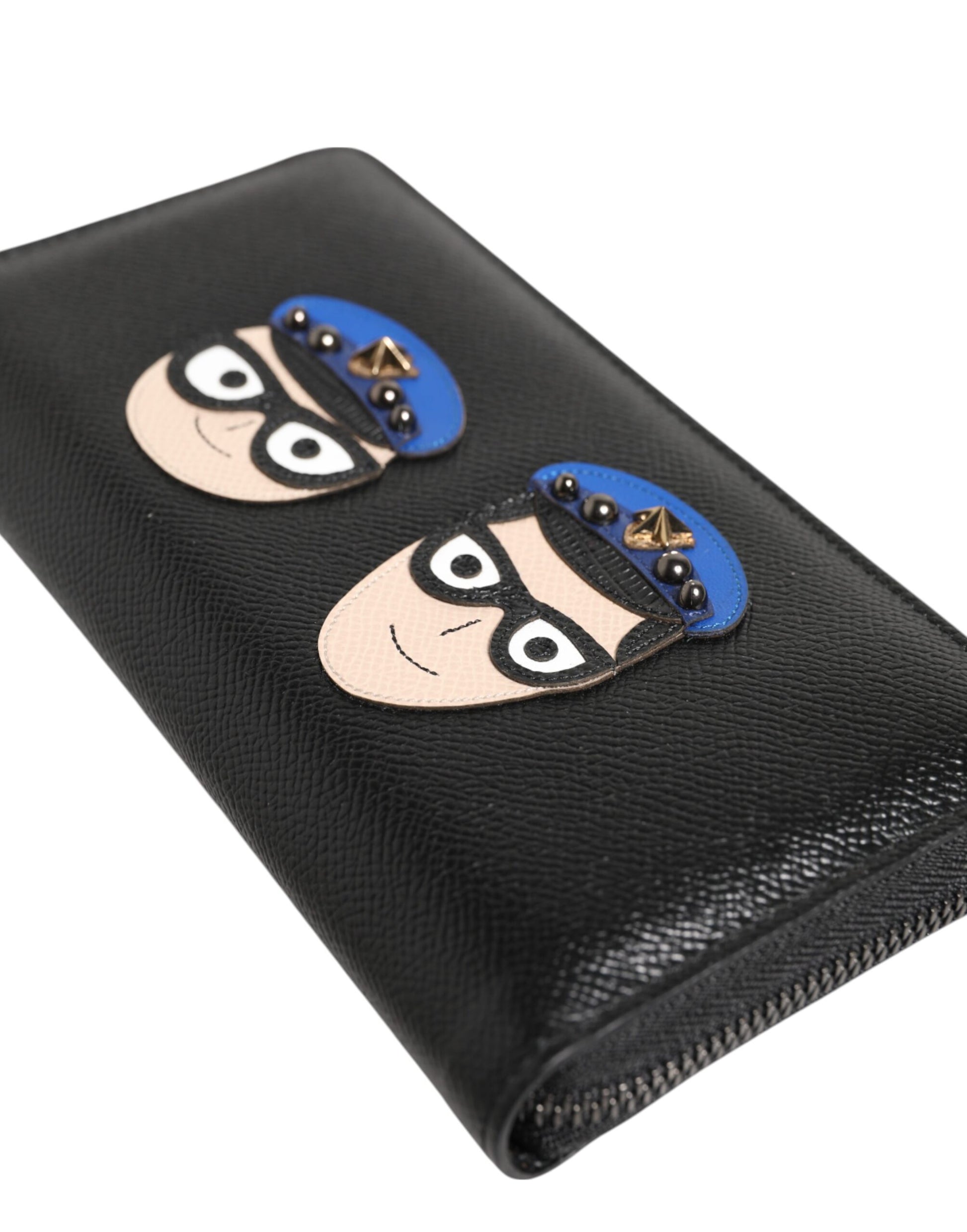 Dolce & Gabbana Black Leather #DGFAMILY Zipper Continental Mens Wallet - ClickThatClicks 