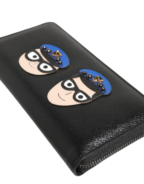Dolce & Gabbana Black Leather #DGFAMILY Zipper Continental Mens Wallet - ClickThatClicks 