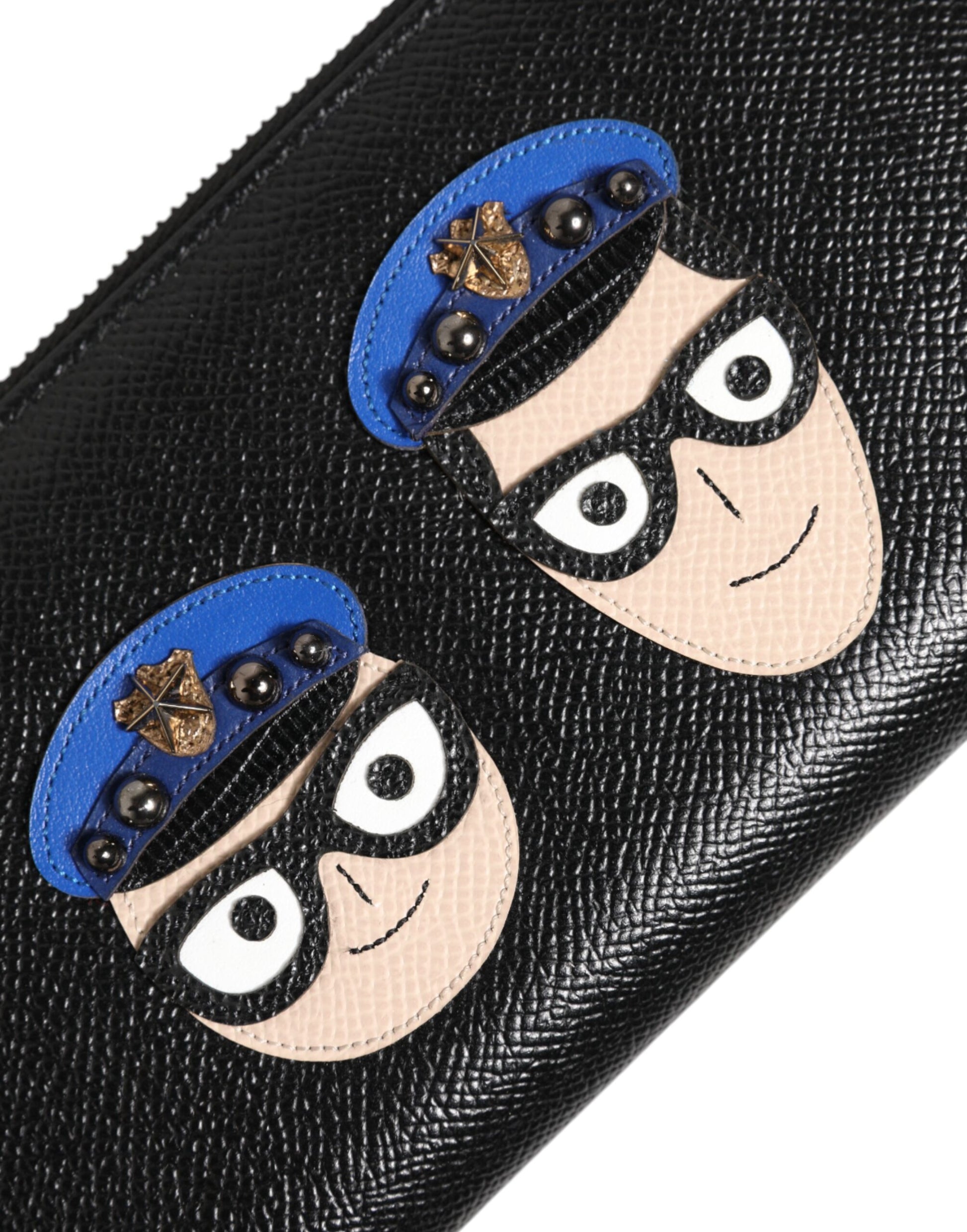 Dolce & Gabbana Black Leather #DGFAMILY Zipper Continental Mens Wallet - ClickThatClicks 
