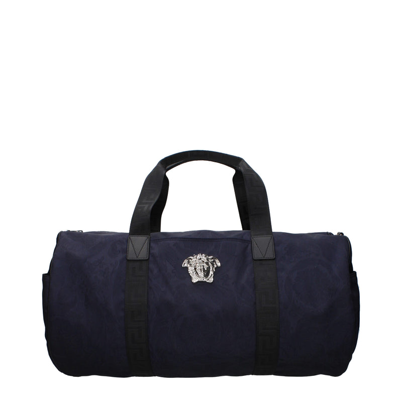 Versace Blue Fabric Luggage And Travel