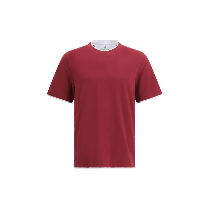 Brunello Cucinelli Bordeaux Cotton T-Shirt