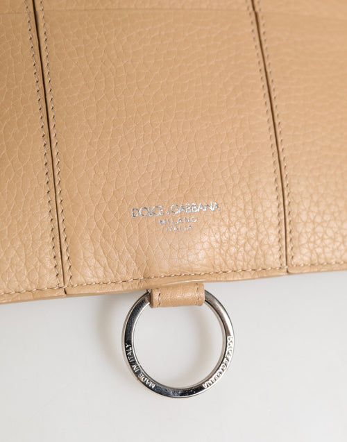 Dolce & Gabbana Beige Calfskin Leather Large Crossbody Card Holder Wallet - ClickThatClicks 