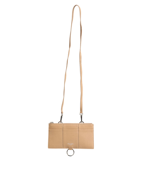 Dolce & Gabbana Beige Calfskin Leather Large Crossbody Card Holder Wallet - ClickThatClicks 
