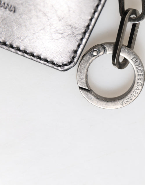 Dolce & Gabbana Wallet Black Leather Logo Embossed Key Chain Card Holder Wallet - ClickThatClicks 