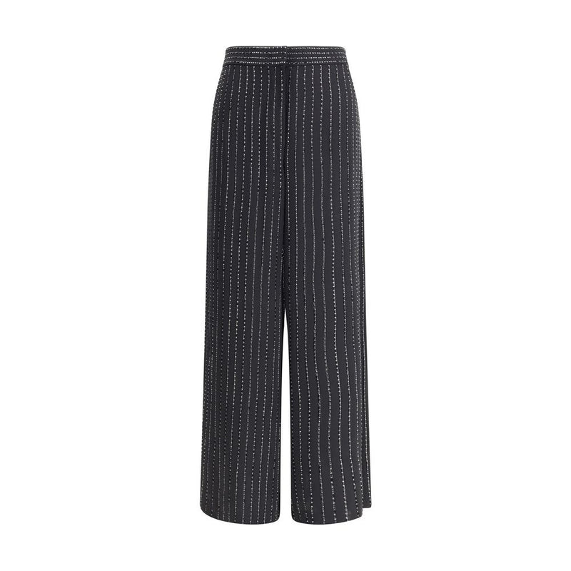 Giorgio Armani Black Silk Casual Pants