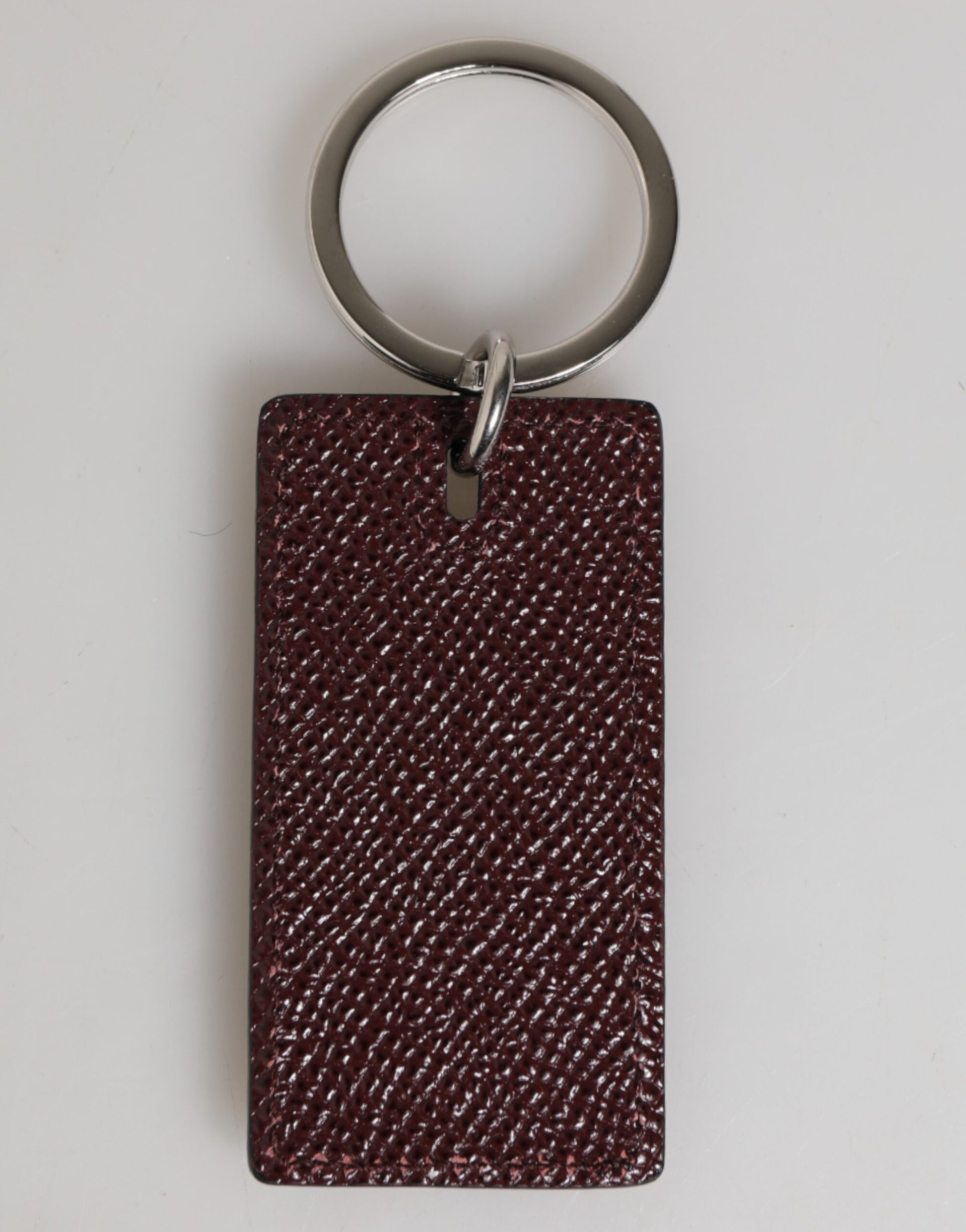 Dolce & Gabbana Dark Brown Leather Logo Metal Ring Men Keychain Keyring - ClickThatClicks 
