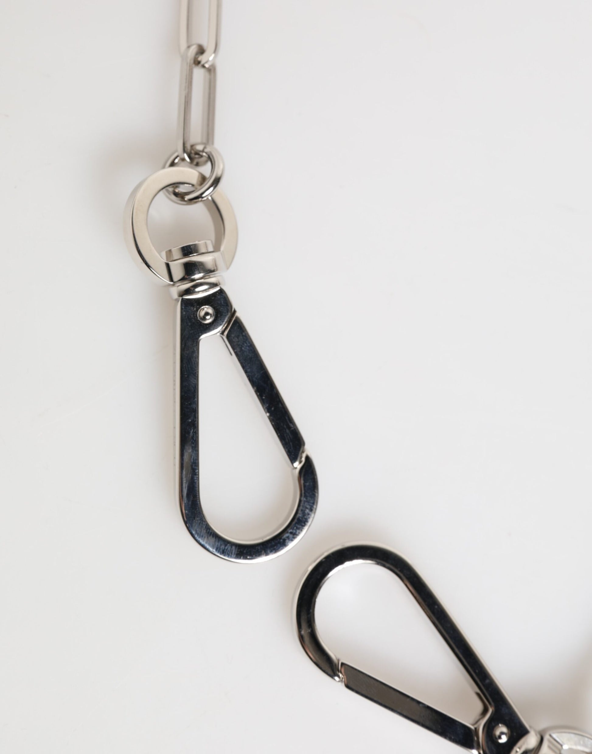 Dolce & Gabbana Silver Tone Metal Chain DG Logo Pendant Men Necklace - ClickThatClicks 