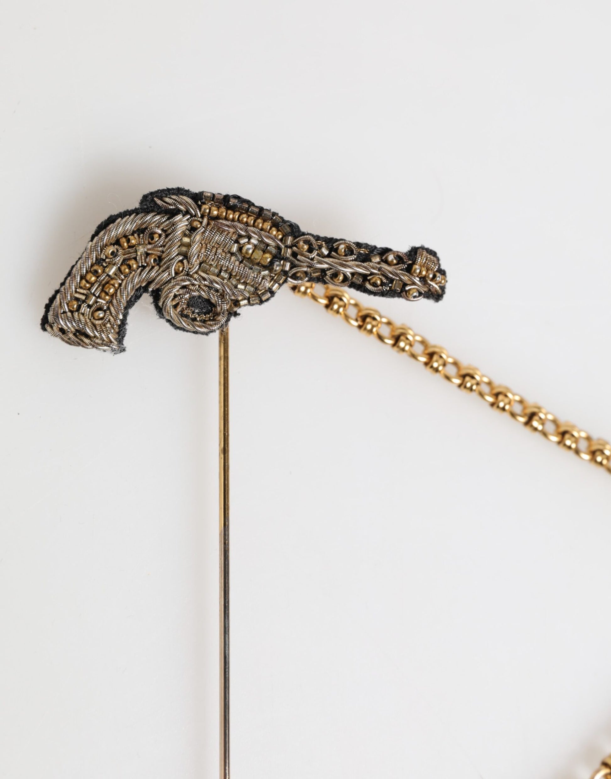 Dolce & Gabbana Lapel Pin Brass Copper Revolver Men Accessories Brooch - ClickThatClicks 