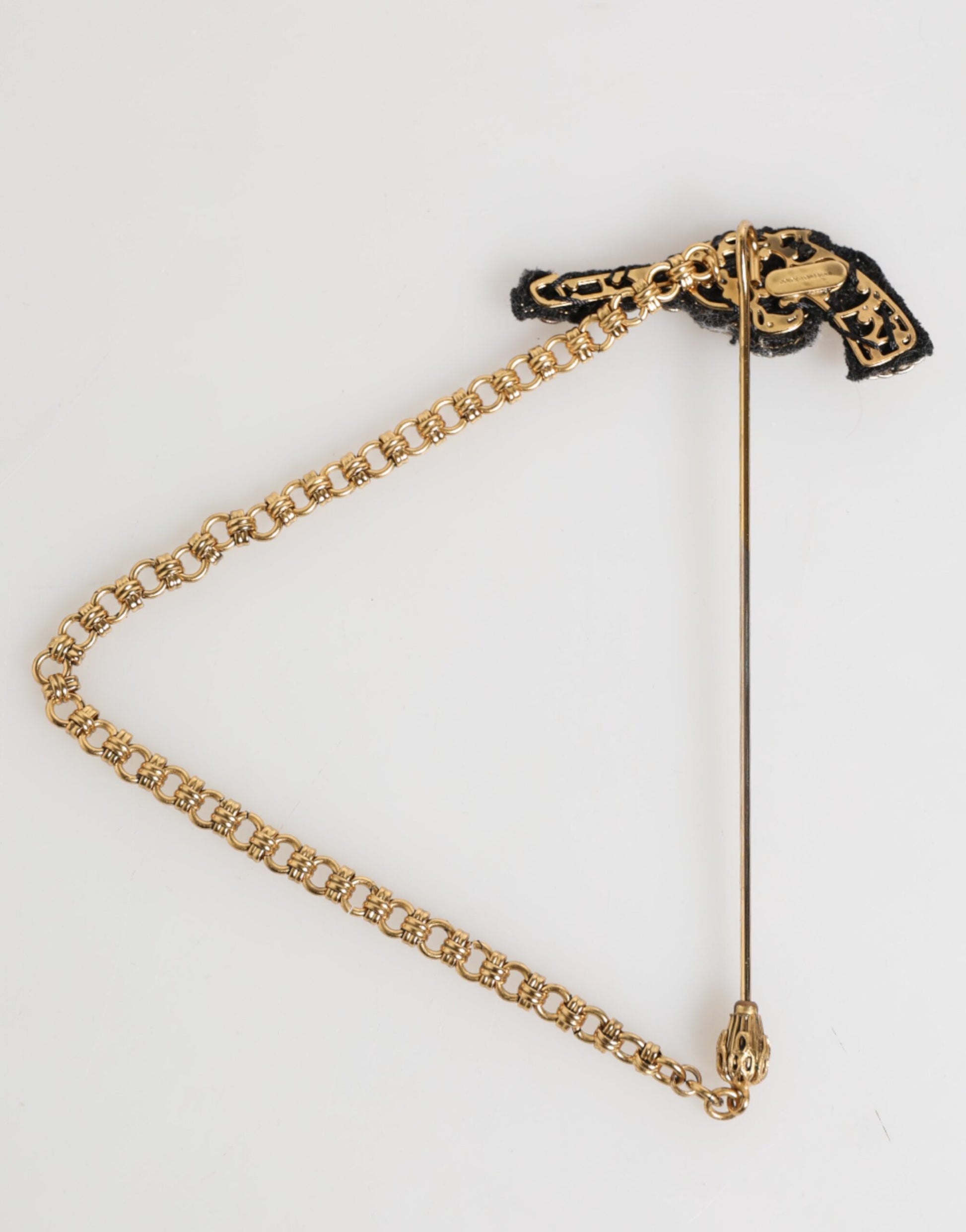 Dolce & Gabbana Lapel Pin Brass Copper Revolver Men Accessories Brooch - ClickThatClicks 