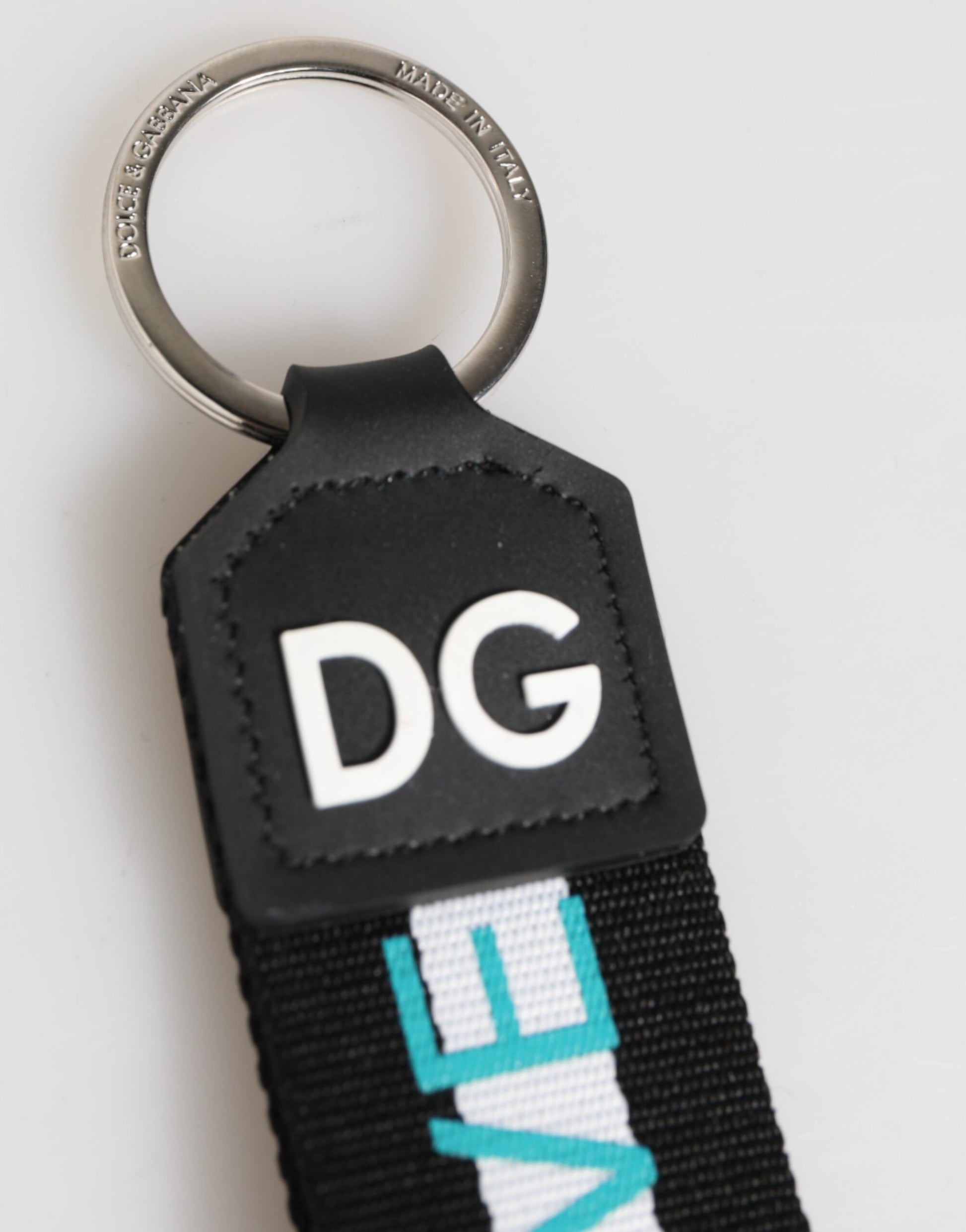 Dolce & Gabbana Multicolor Logo Polyester Brass Holder Keychain Keyring - ClickThatClicks 