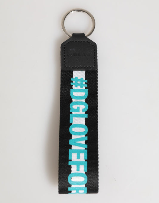 Dolce & Gabbana Multicolor Logo Polyester Brass Holder Keychain Keyring - ClickThatClicks 