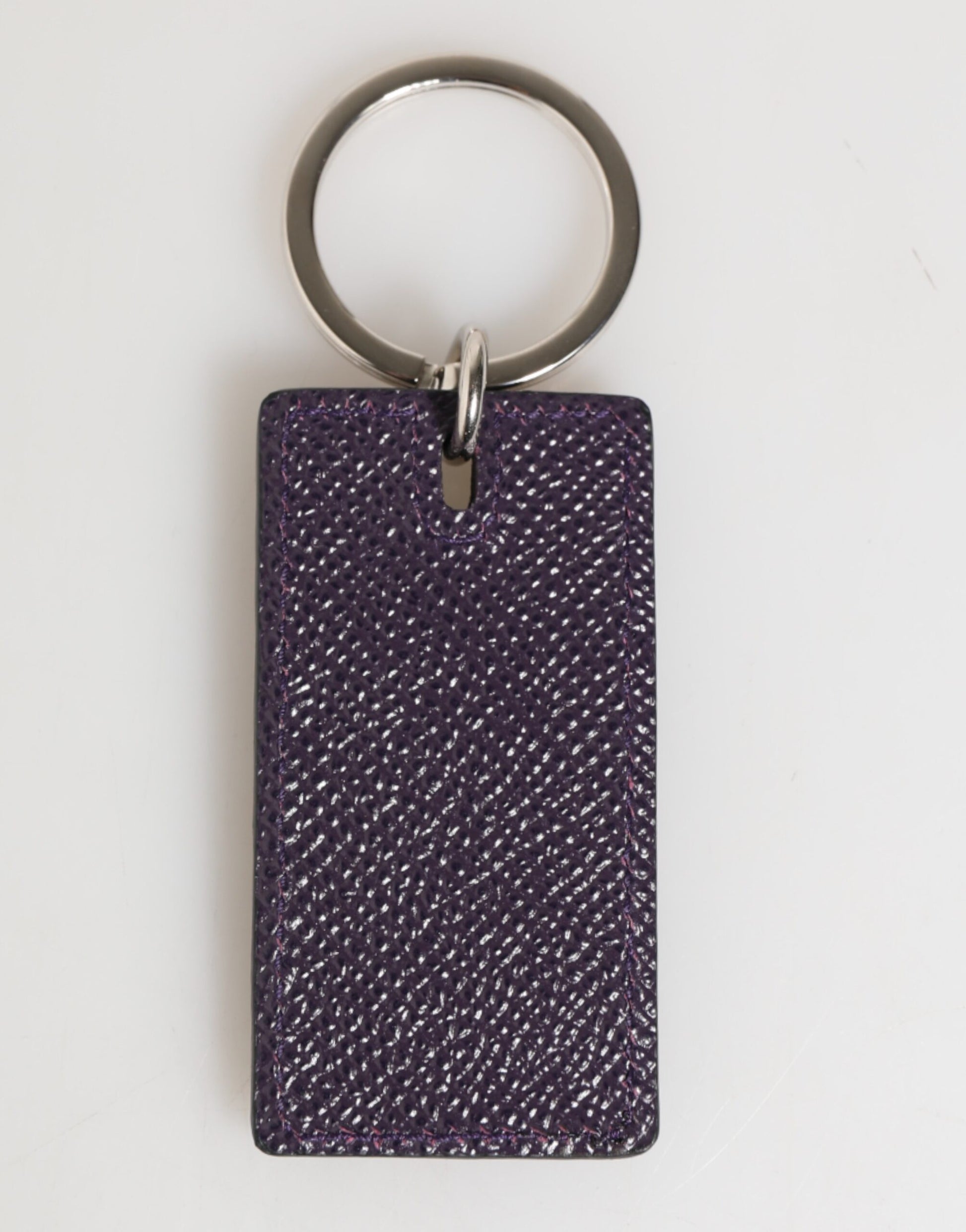 Dolce & Gabbana Violet Leather Logo Metal Ring Men Keychain Keyring - ClickThatClicks 