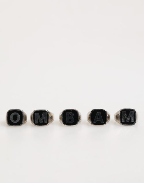 Dolce & Gabbana Silver Tone Brass Lettering Set 5 Pieces Adjustable Ring - ClickThatClicks 