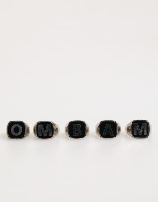 Dolce & Gabbana Silver Tone Brass Lettering Set 5 Pieces Adjustable Ring - ClickThatClicks 